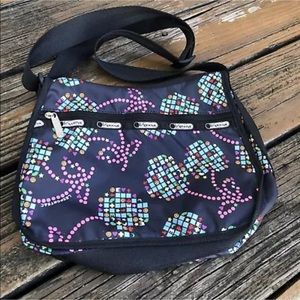 Le Sportsac Purse X Body Bag Black Cherry Video Arcade Game Smiley Face Kawaii